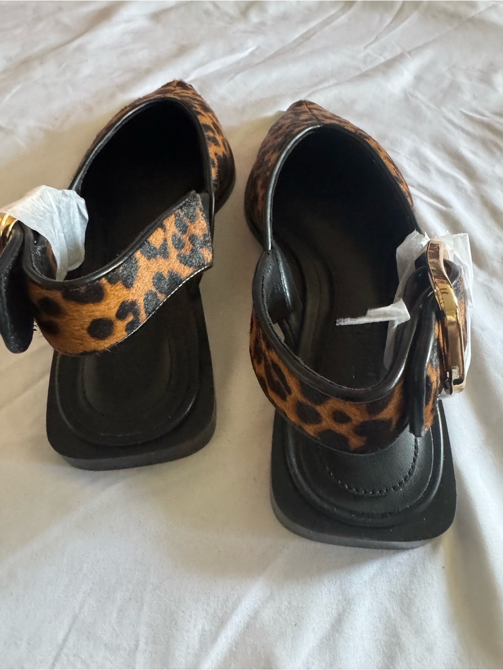 Leopard Print Pointed Toe Slingback Flats - Women - Picture 7 of 12